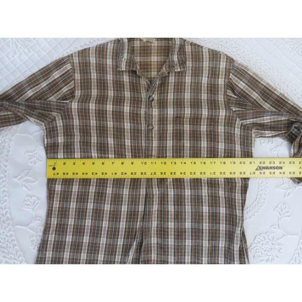 Vintage State of Maine Brown Plaid Cotton Nightshirt Nightgown Womens Medium - Picture 5 of 7